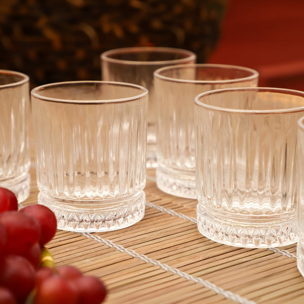 Clear Crest Ribbed Tumbler Glasses