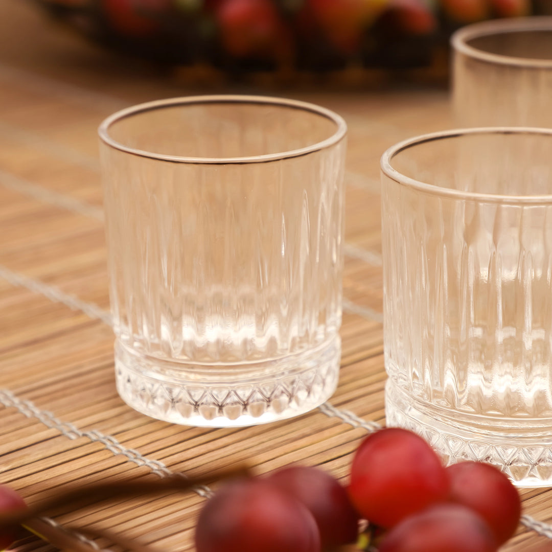 Clear Crest Ribbed Tumbler Glasses
