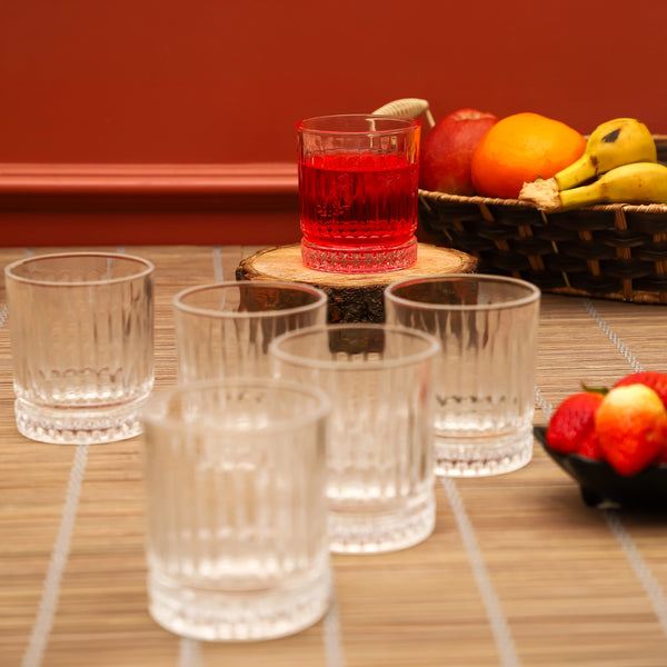 Clear Crest Ribbed Tumbler Glasses