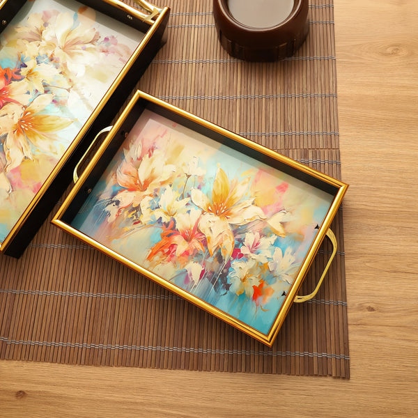 Flora Gleam Luxe Serving Trays
