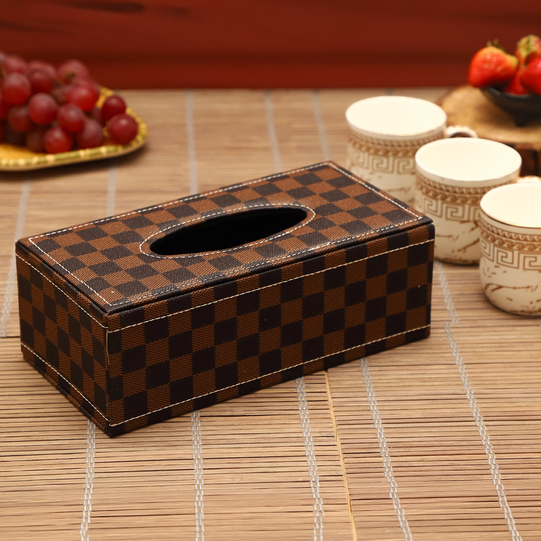 Chestnut Check Charm Tissue Box