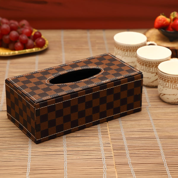 Chestnut Check Charm Tissue Box