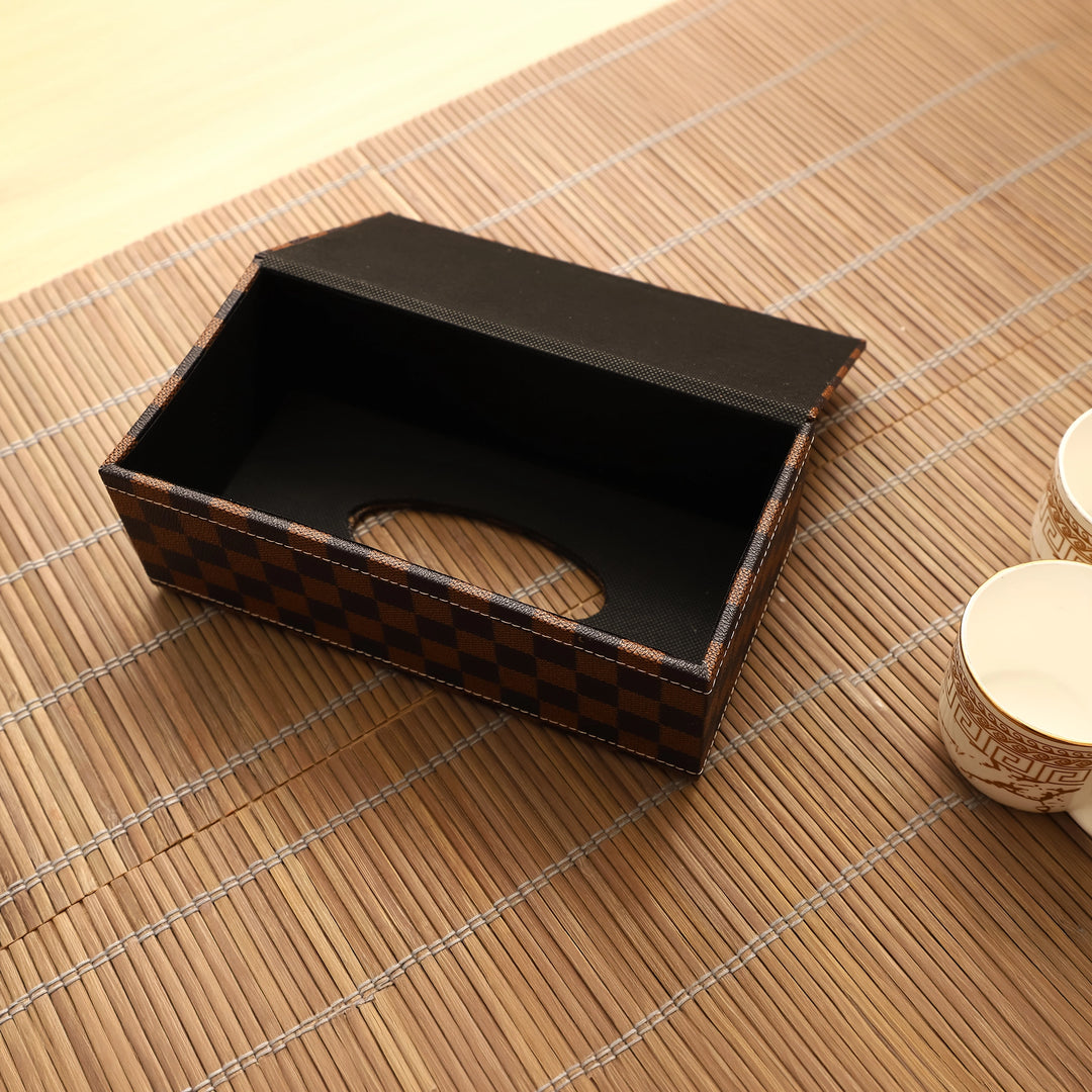 Chestnut Check Charm Tissue Box