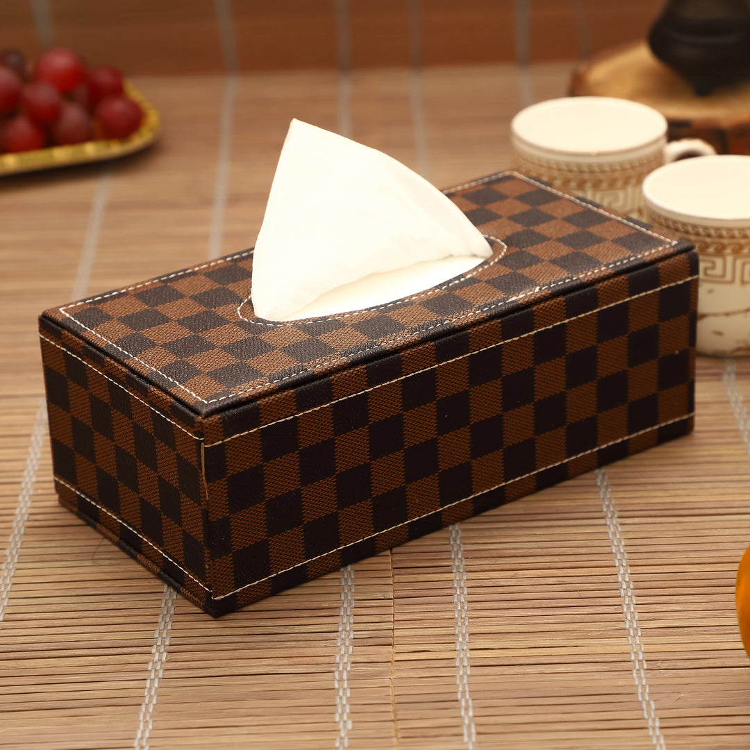 Chestnut Check Charm Tissue Box