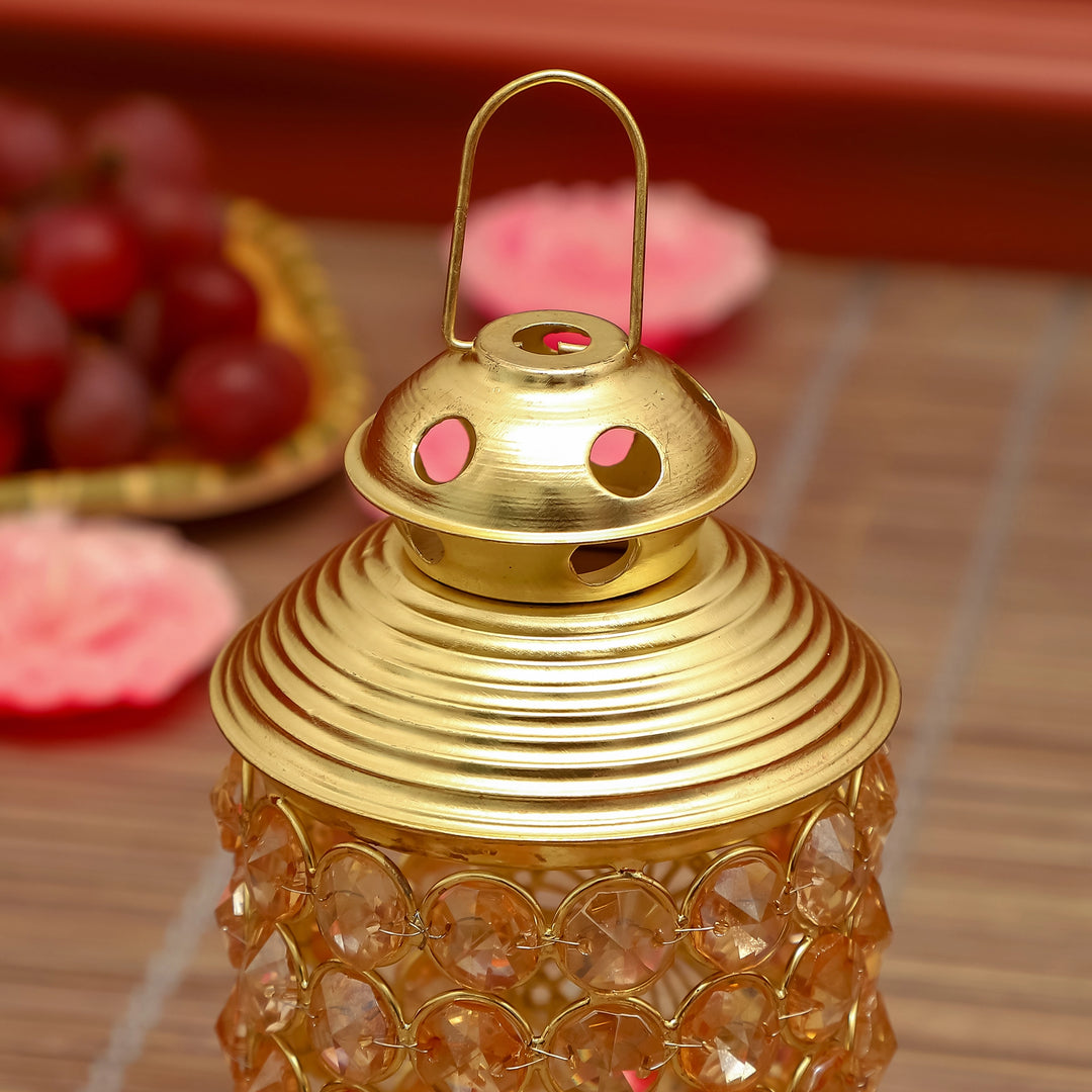 Amber Gleam Crystal Lantern