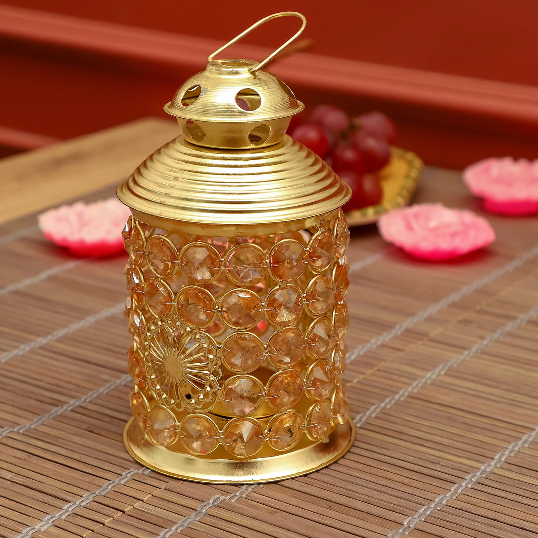 Amber Gleam Crystal Lantern