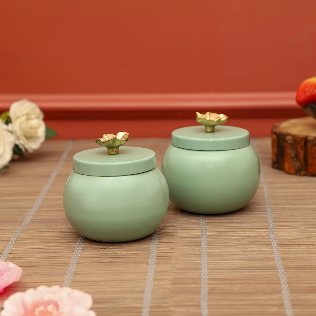 Mint Bloom Storage Jars