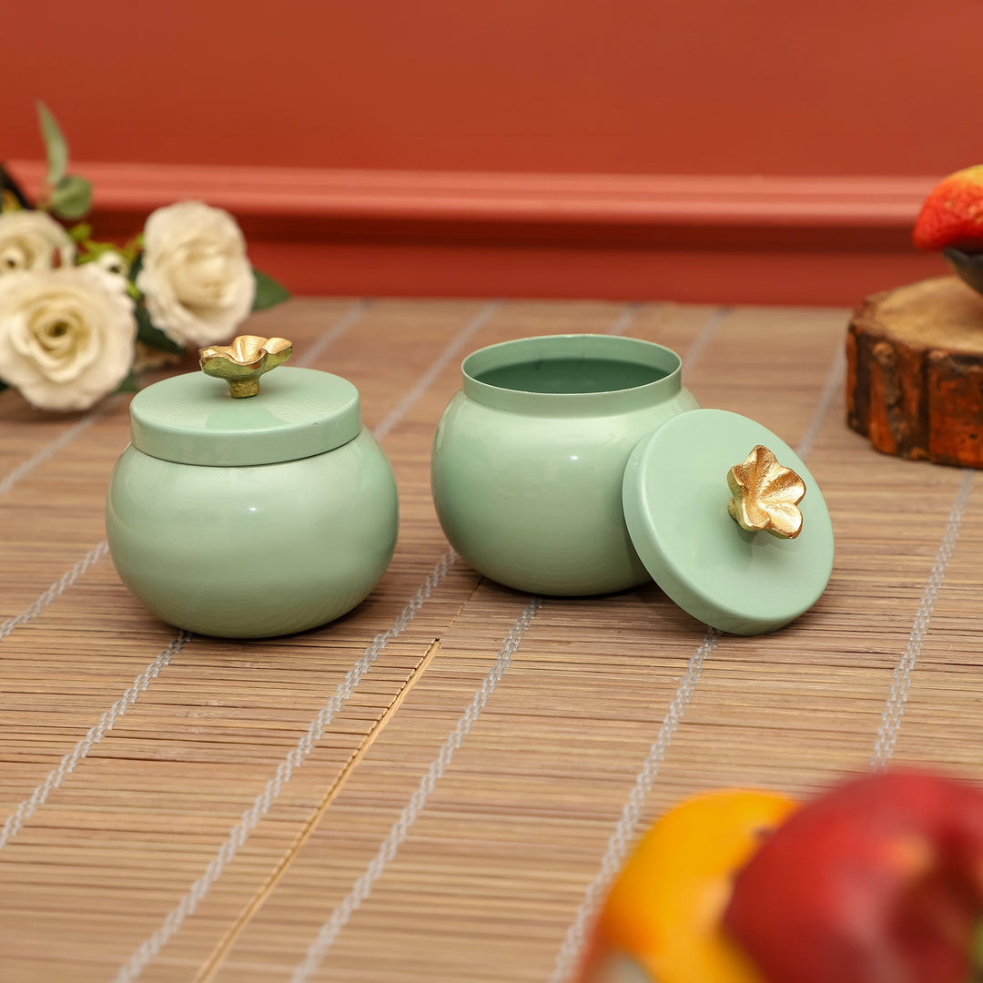 Mint Bloom Storage Jars