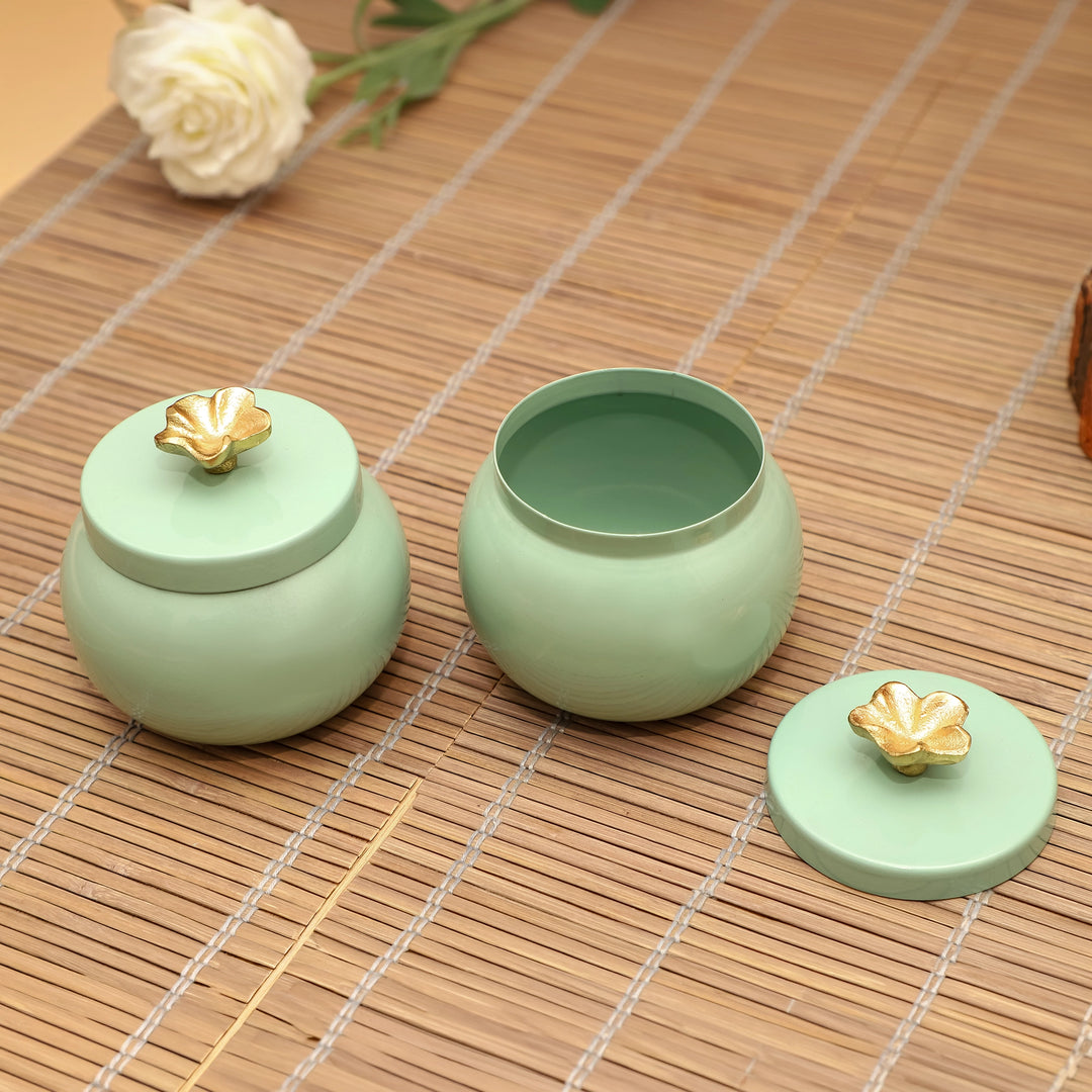 Mint Bloom Storage Jars