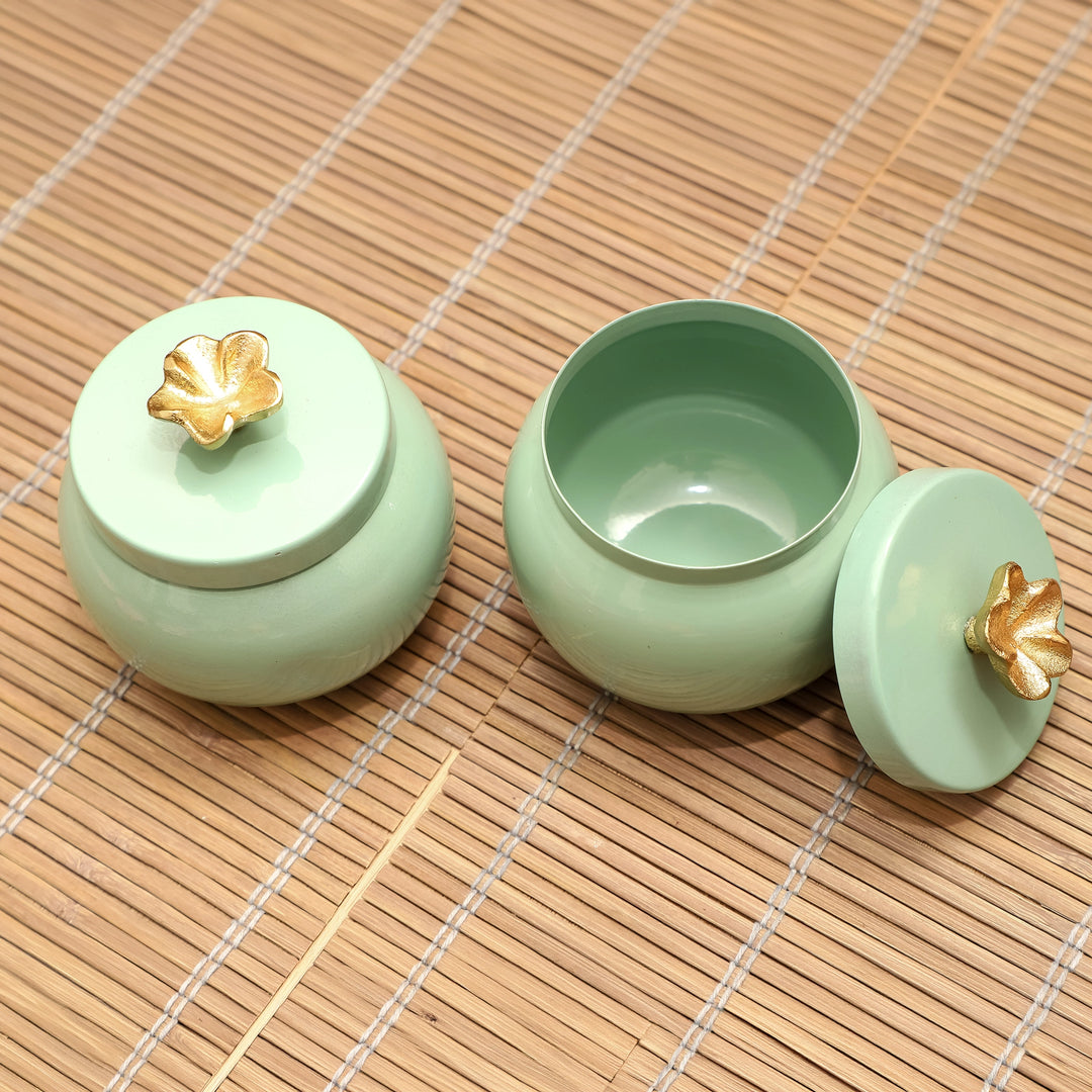 Mint Bloom Storage Jars