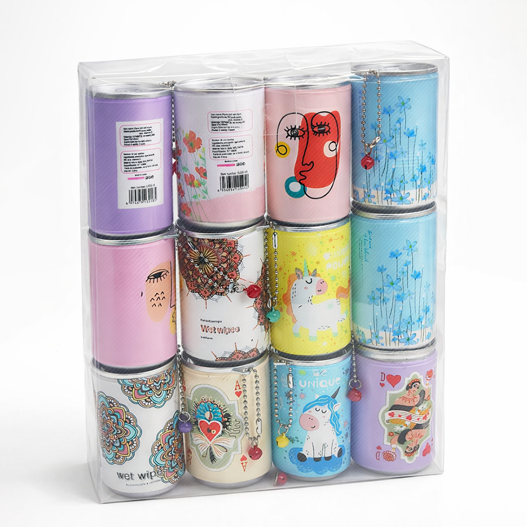 Charm Pop Mini Wet Wipes Cans