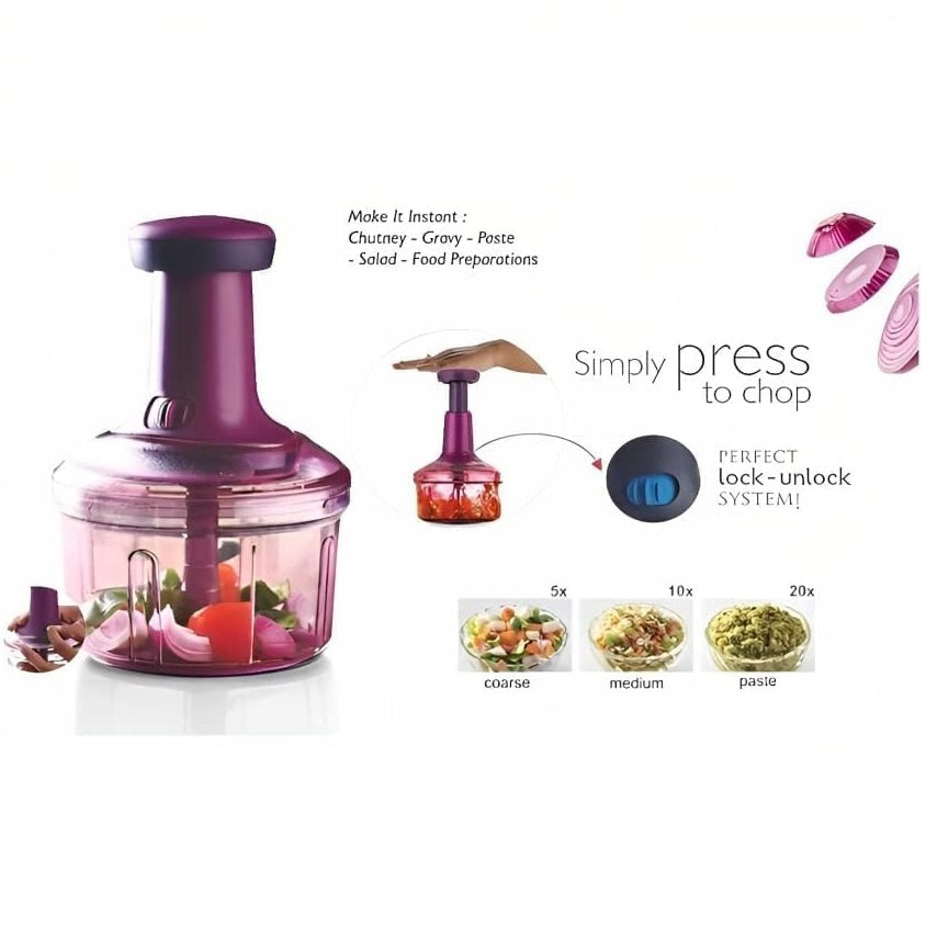 Manual Hand Press Push Vegetables Chopper 750ml
