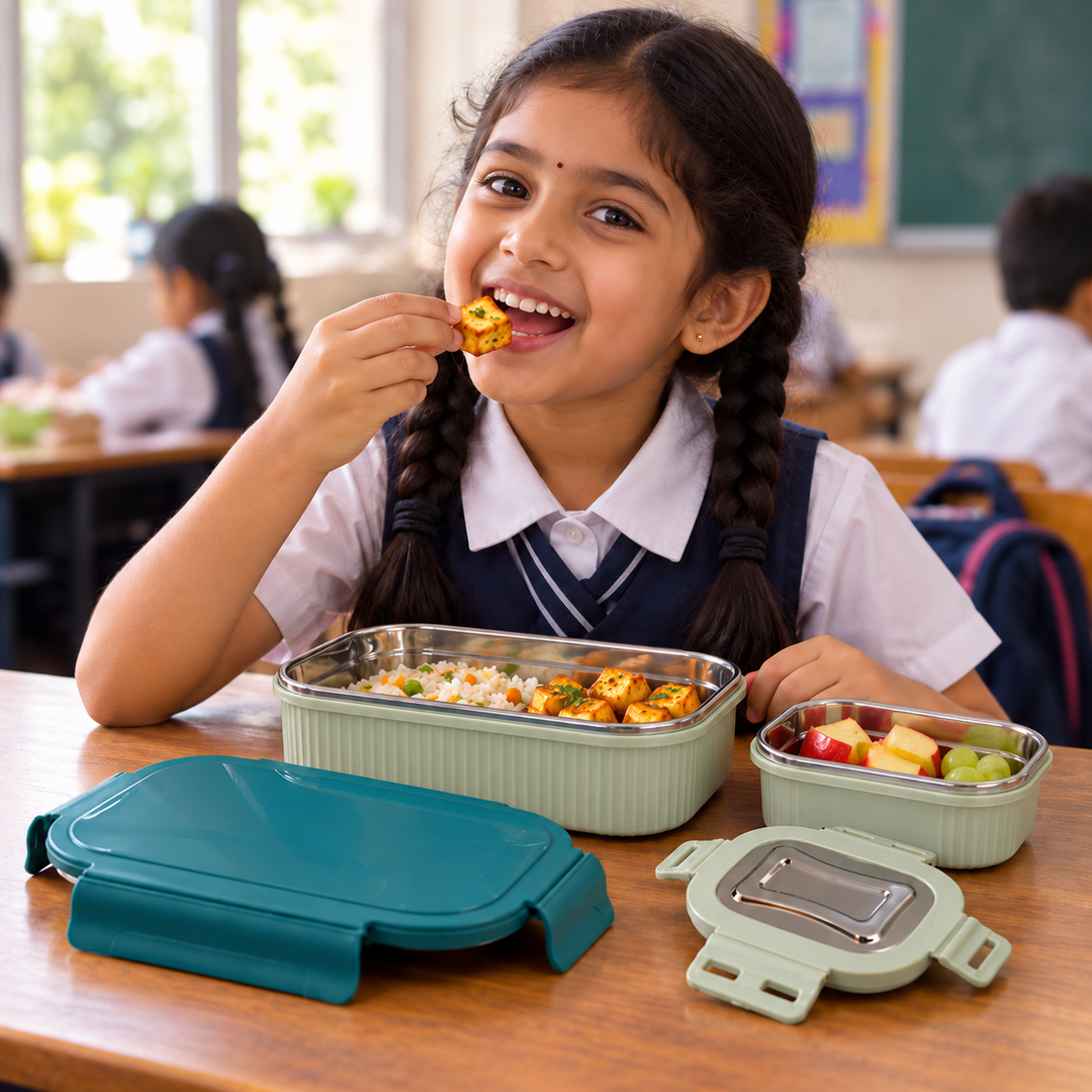 Meal Mate DuoLock Stainless Steel Microwave Lunch Box Set