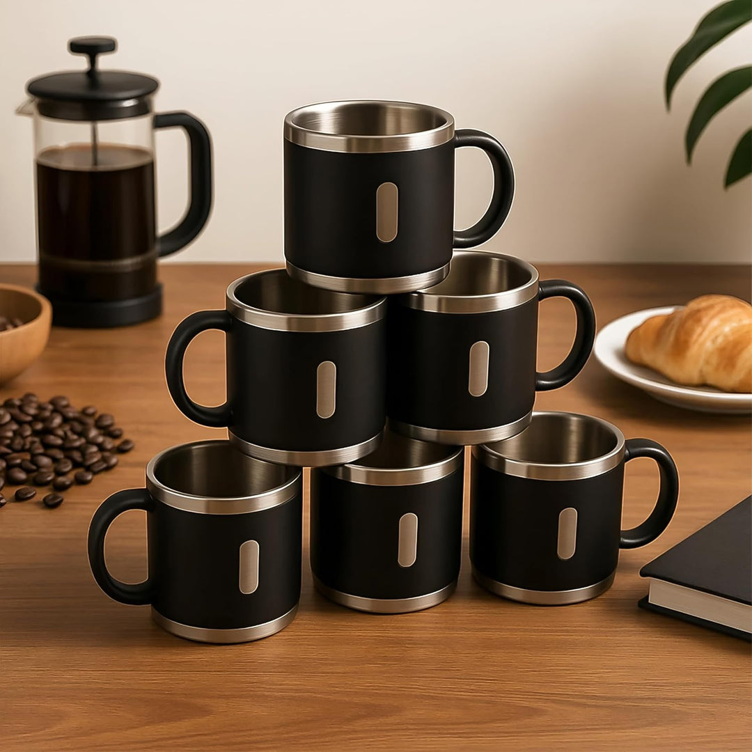 Premium Stainless Steel Double Wall Coffee Mug Set