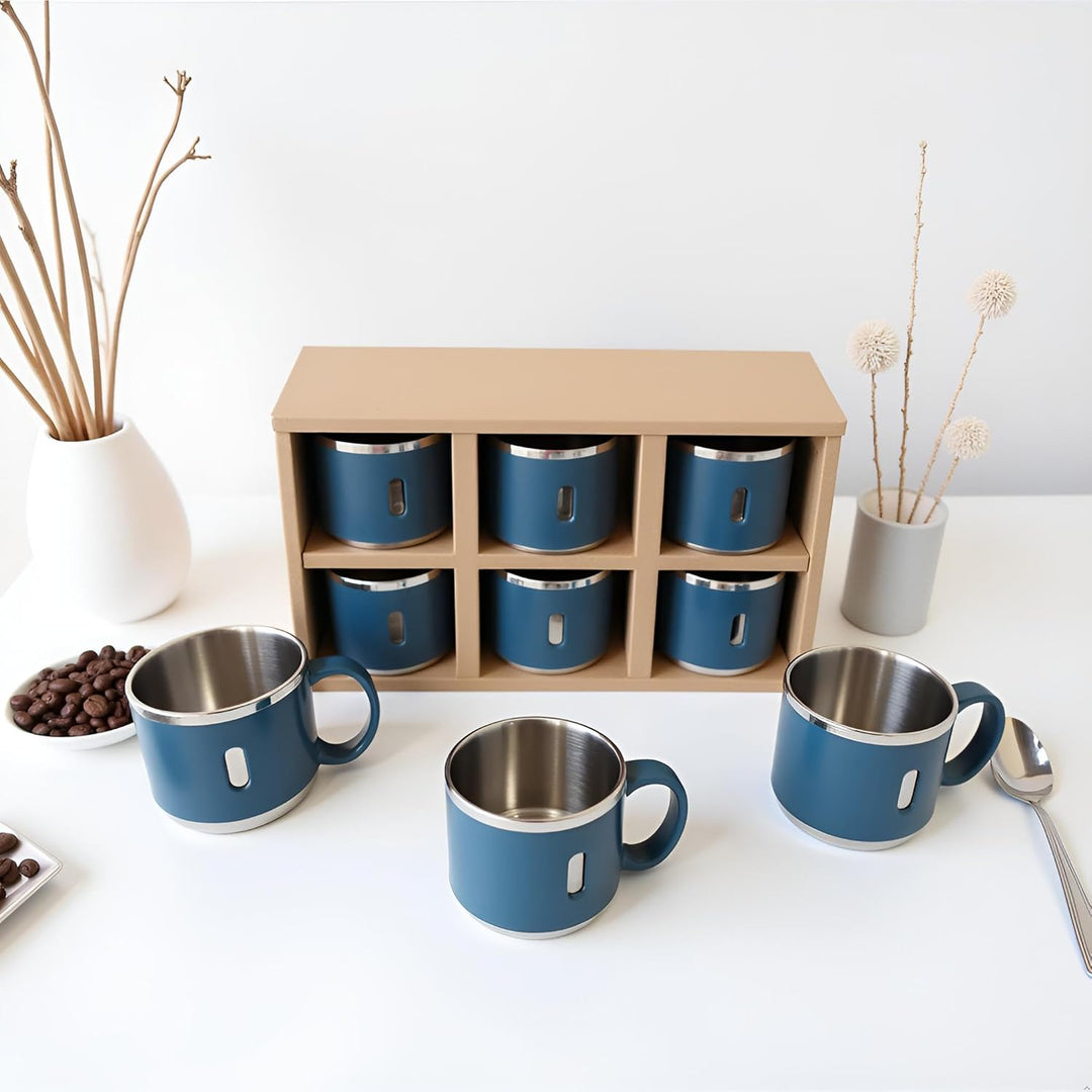 Premium Stainless Steel Double Wall Coffee Mug Set