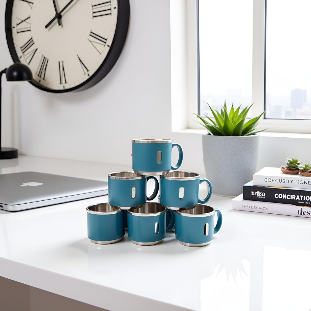 Premium Stainless Steel Double Wall Coffee Mug Set