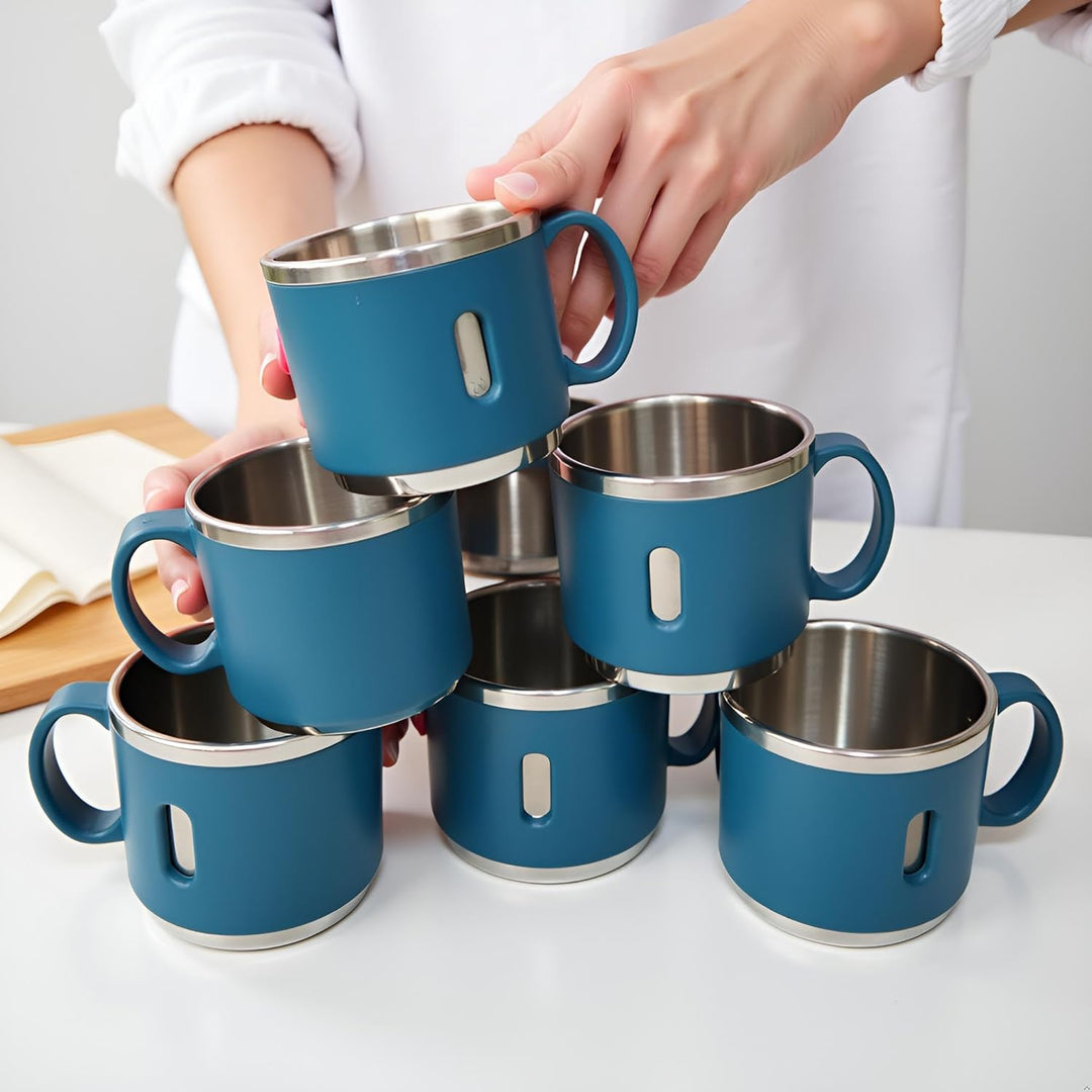Premium Stainless Steel Double Wall Coffee Mug Set