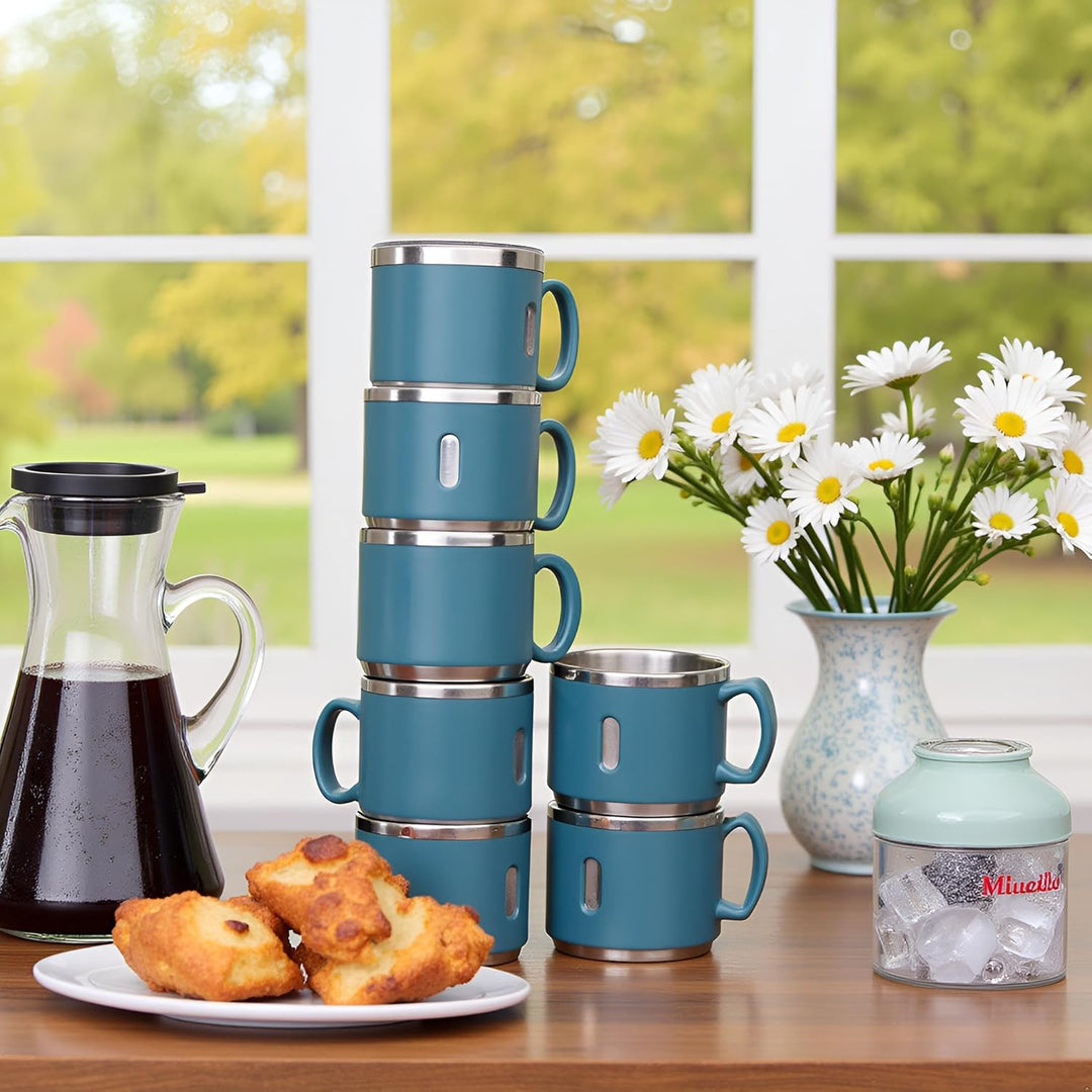 Premium Stainless Steel Double Wall Coffee Mug Set
