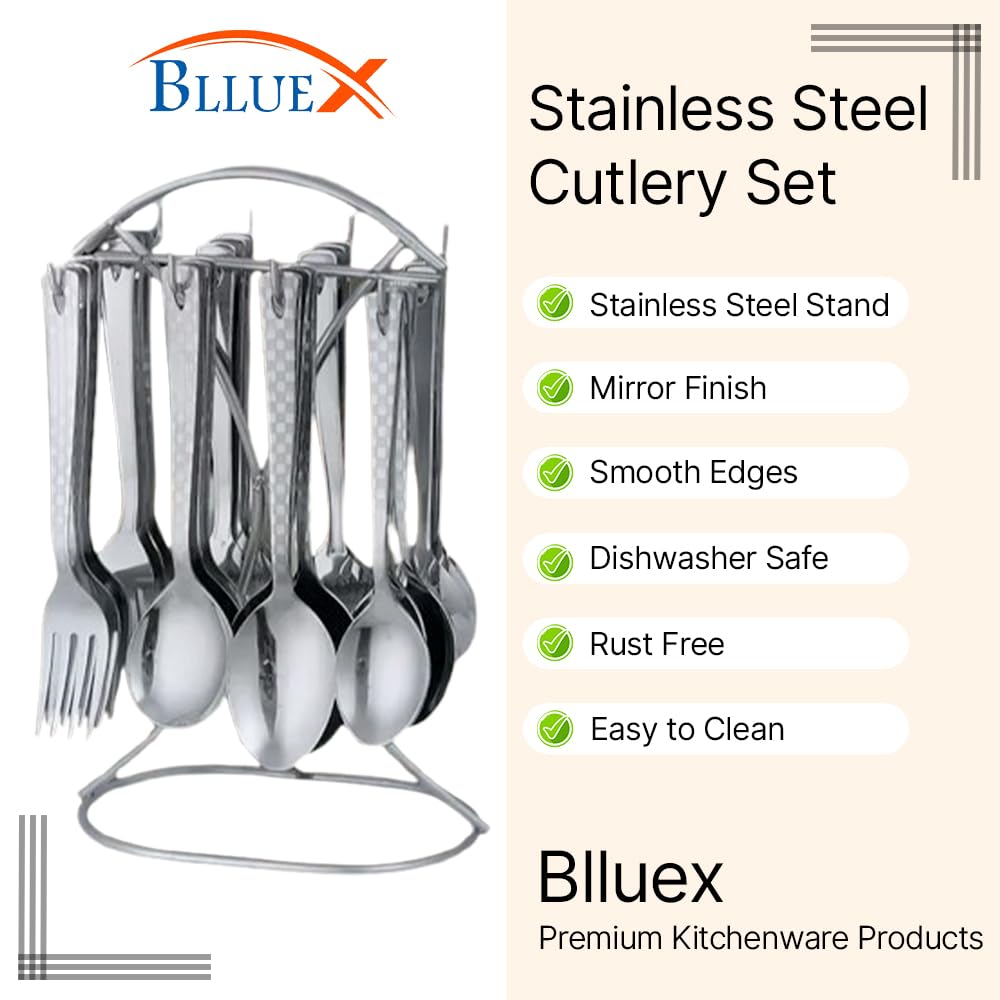 Premium Stainless Steel, 25 Pcs Cutlery Set With Stand