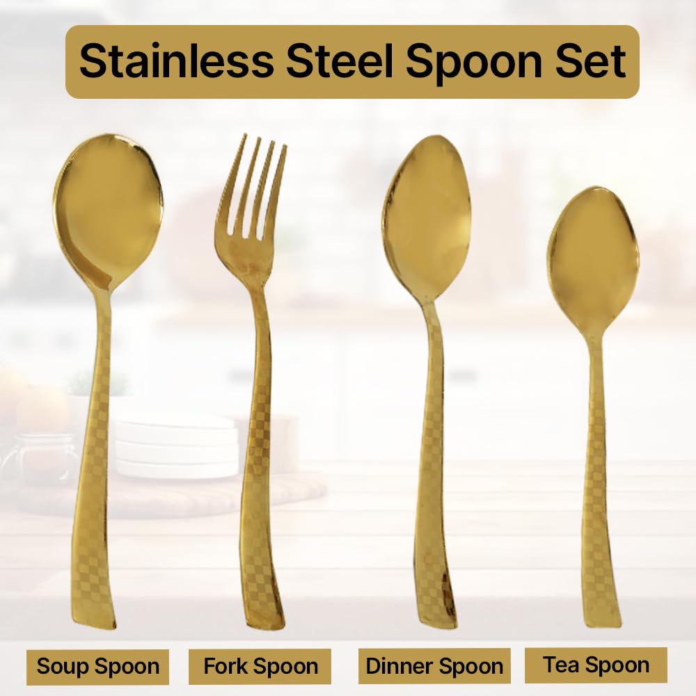 Premium Stainless Steel, 25 Pcs Cutlery Set With Stand