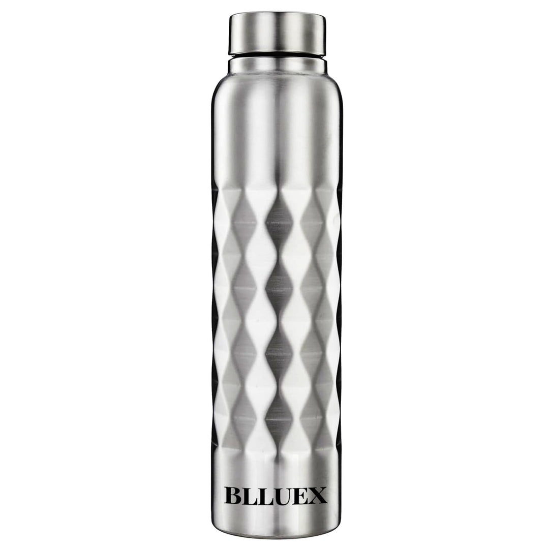 Stainless Steel Diamond Textured Single Wall Water Bottle 1000ml