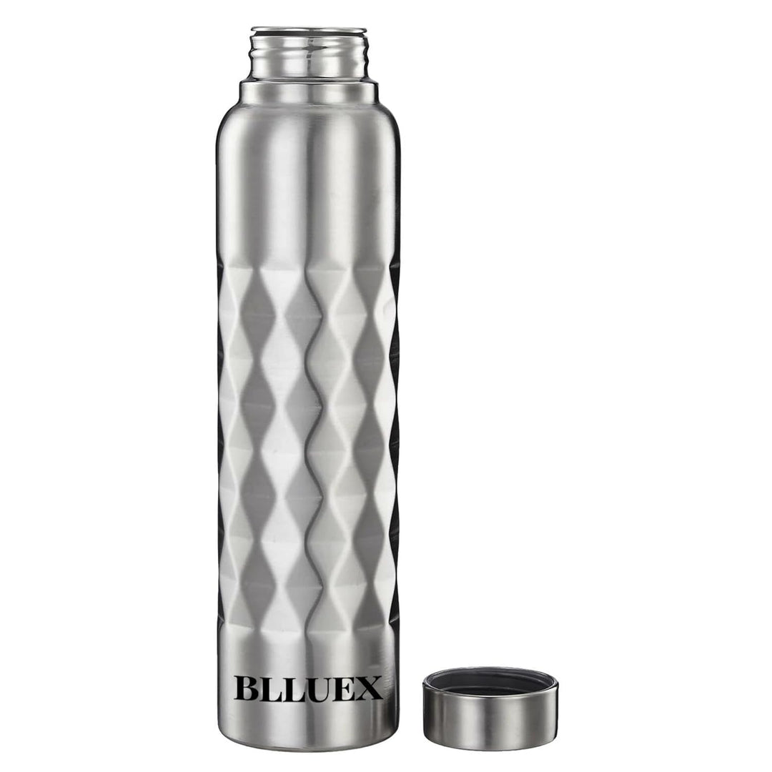 Stainless Steel Diamond Textured Single Wall Water Bottle 1000ml