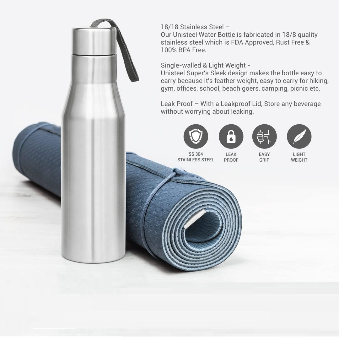 Stainless Steel Tapered Water Bottle 1000ml