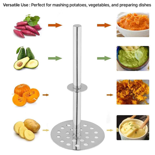 Stainless Steel Vegetable Smasher Plain Handle
