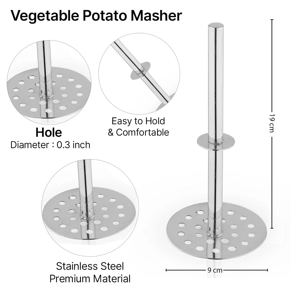Stainless Steel Vegetable Smasher Plain Handle