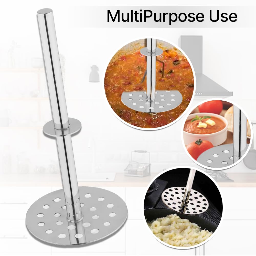Stainless Steel Vegetable Smasher Plain Handle