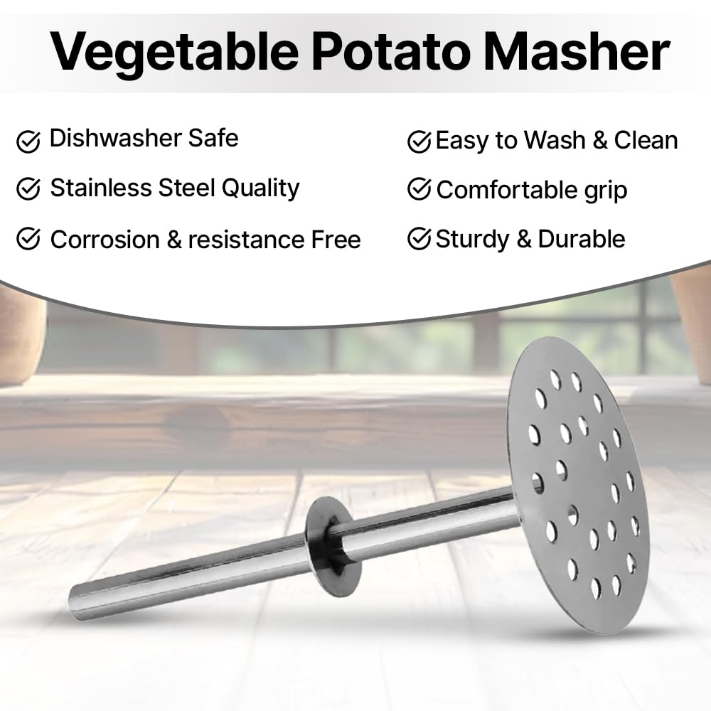 Stainless Steel Vegetable Smasher Plain Handle