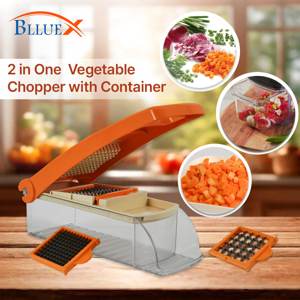 2 In 1 Plastic Vegetable And Fruit Chopper For Kitchen