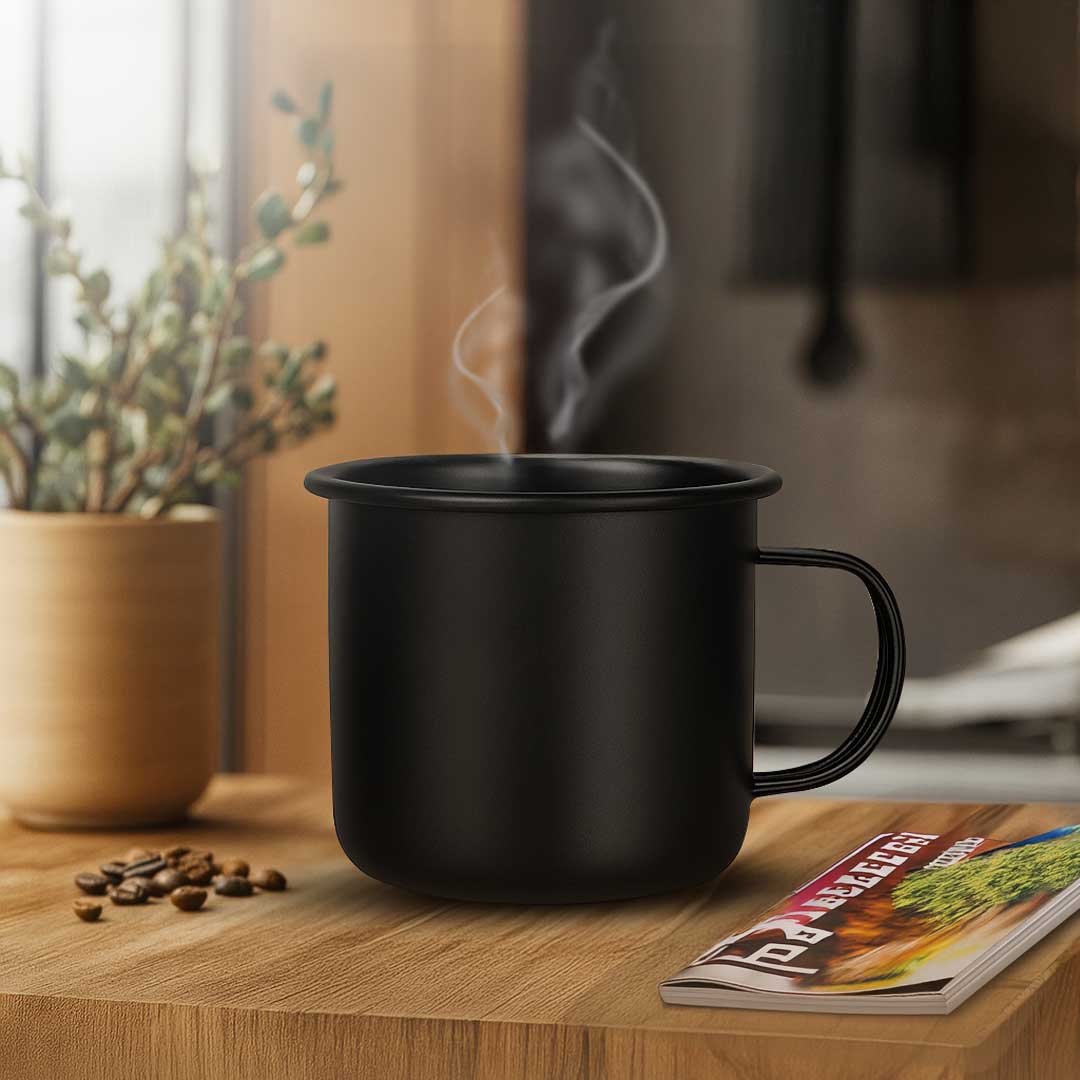 Enamel Coffee Mug Black