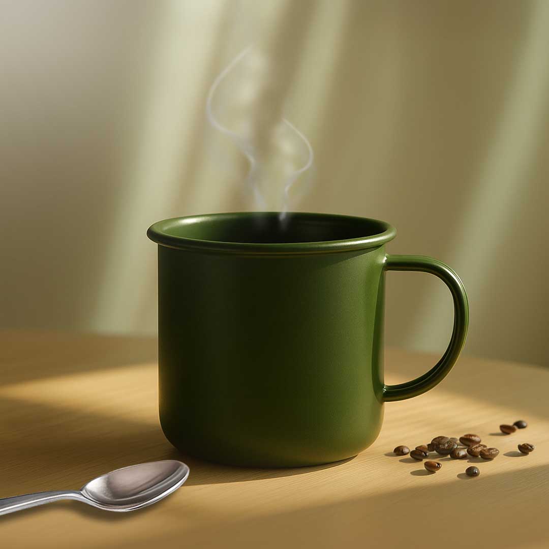 Enamel Coffee Mug Green