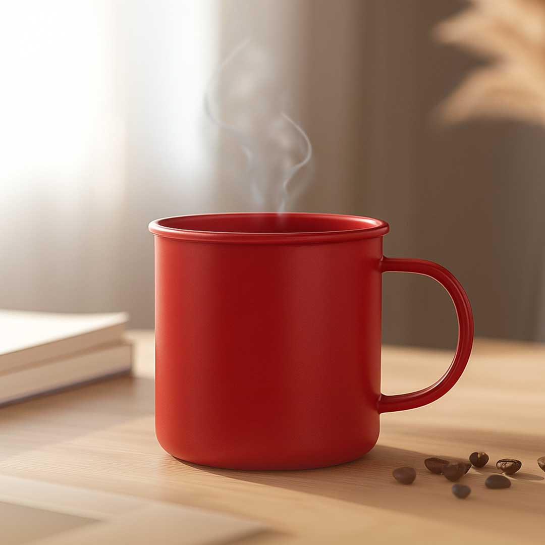 Enamel Coffee Mug Red For Kitchen