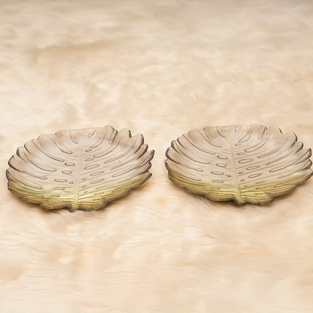 Elegant Golden Leaf Serving Platter