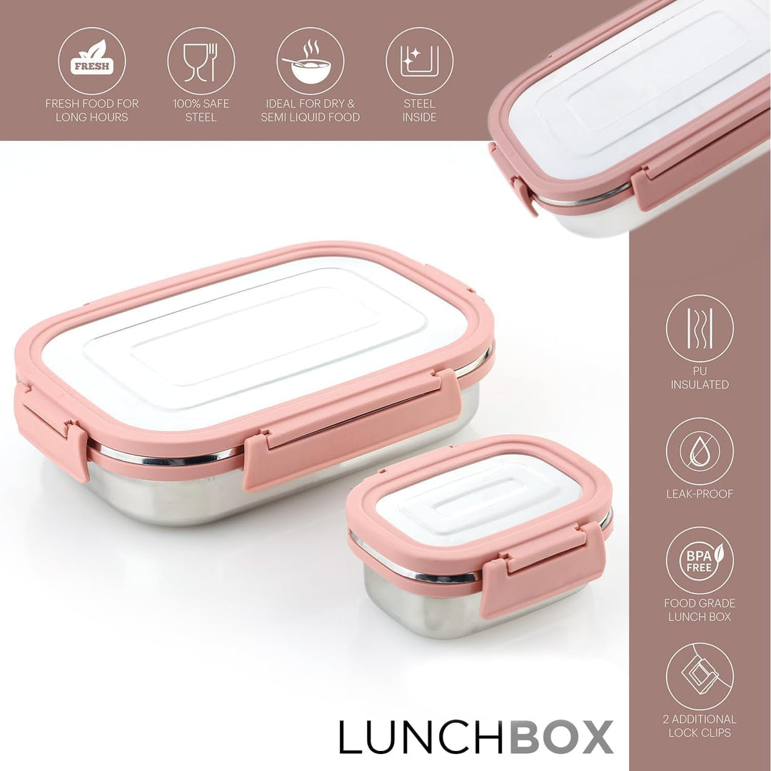 Stainless Steel Lunch Box Pink