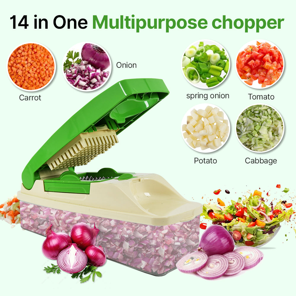 14 In 1 Plastic Vegetable And Fruit Chopper
